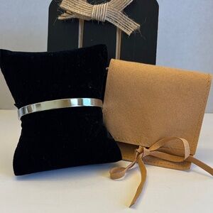 Silver Inspirational Message Bangle Bracelet w/Dust Bag